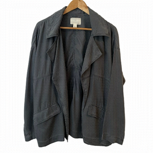 Caslon Lightweight Open Front Jacket Sz L Grey 100% Tencel Lyocell Fall Cardigan